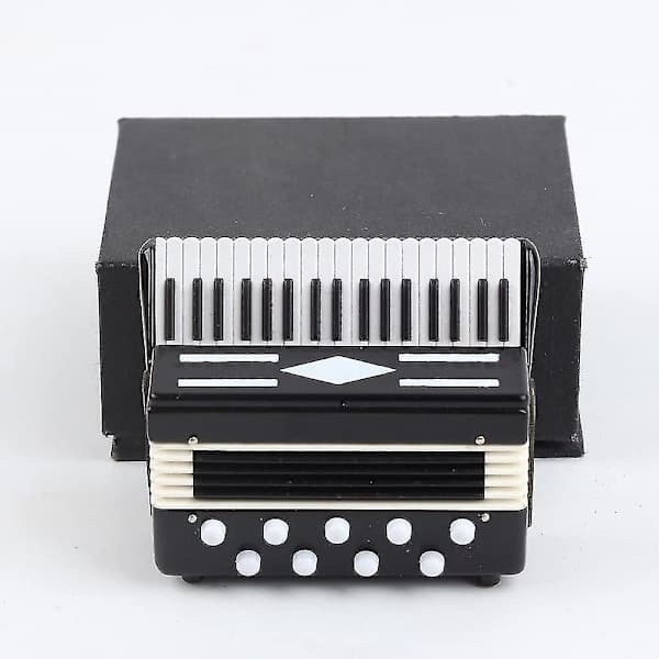 Miniatyrdragspel med fodral Miniatyrreplika av musikinstrument Samlarobjekt