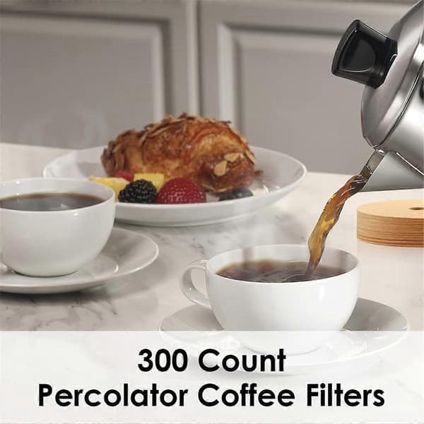 Perkolatorkaffefiltre - 300 stk 9,5 cm skivekaffefiltre for perkolator - ublekede engangsperkolatorfiltre