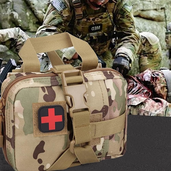 Första hjälpen-kit, taktisk överlevnadsutrustning, Utility Pouch Tactical Medical Pouches, Rip Away Tactical Medical Bag för hemmet Camo