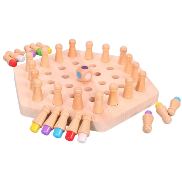 Träminnesspel Tidig demensspel Träminnessticka schackspel Muisti schack Hjärnteaser Toy Family Game null - 2