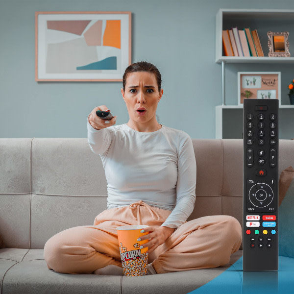 Universal fjernkontroll kjent som Bush TV fjernkontroll erstatning for Luxor/Polaroid/Digihome/Finlux/Celcus/Hitachi/Bush/Logik