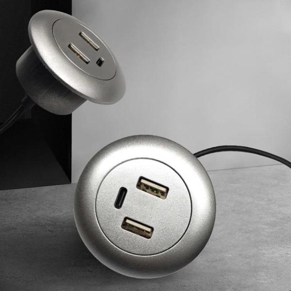 Sisäänrakennettu työpöydän USB TYPE-C -laturi Huonekalupistorasia Lataus White