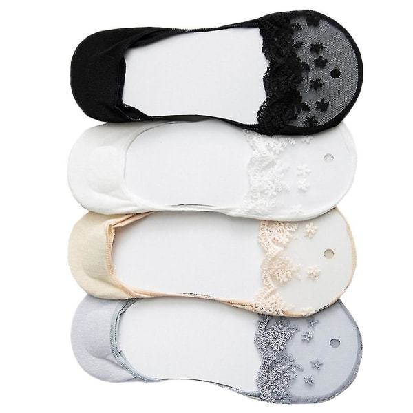 4 Par Strumpor Mode Bekväma Praktiska Båtsockor Sommarstrumpor För Kvinnor
