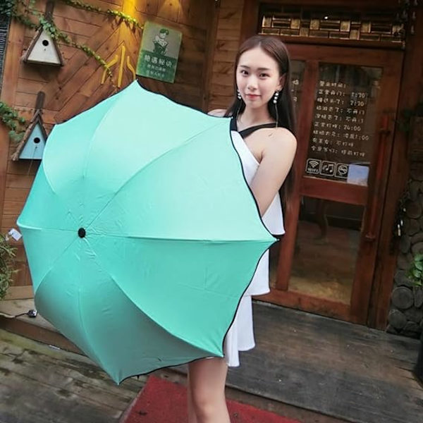 Solparaply til damer UV-parasol Parasol til kvinder Sammenklappelig parasol Vandtæt UV-paraply til solbeskyttelse