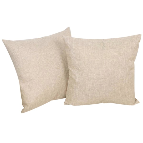 Putevar i lin-look for hjemmet, dekorative, til sofa, soverom, bil, med glidelås Khaki 45*45cm