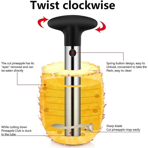 Rustfrit stål ananas skærer og ananas skræller Hy