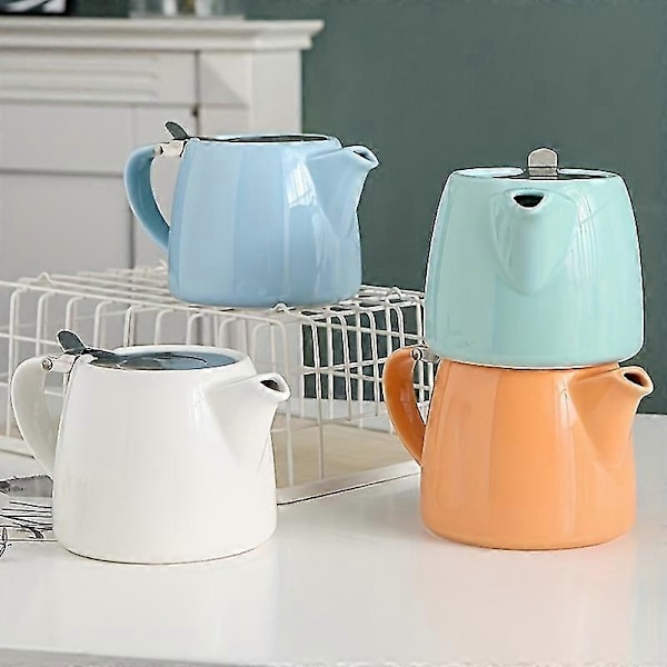 Autentisk japansk keramisk tekande | Rustfri stål infuser | Elegant og funktionel til eftermiddagste Light blue