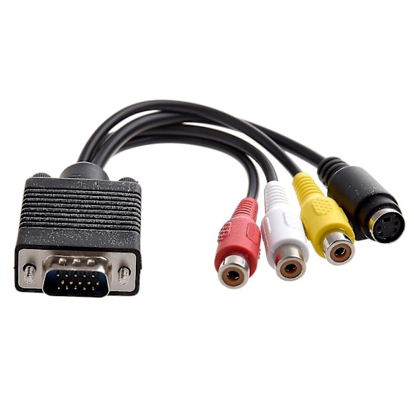 VGA Adapter til TV S-video RCA Udgangskabel til PC Video