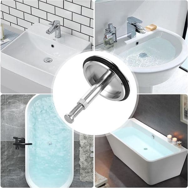 Badekar afløbsdæksel 43mm Ventilstammediameter 8mm Badekar dæksel vask dæksel Højdejusterbart afløbsdæksel til badekar køkken og vaske Massiv messing