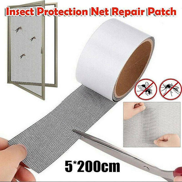 5 X 200 Cm Fly Net Repair Tape Self-adhesive Mosquito Net Repair Tape (black)