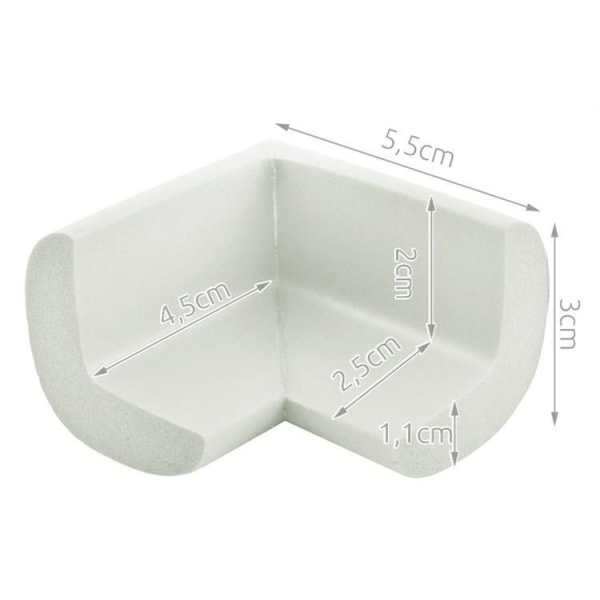 4-pack - Hörn skydd för bord / Kant skydd - Barnsäkerhet Vit