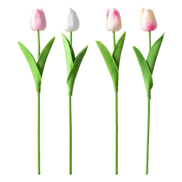 10-Pak kunstige tulipaner kunstige blomster - hvid