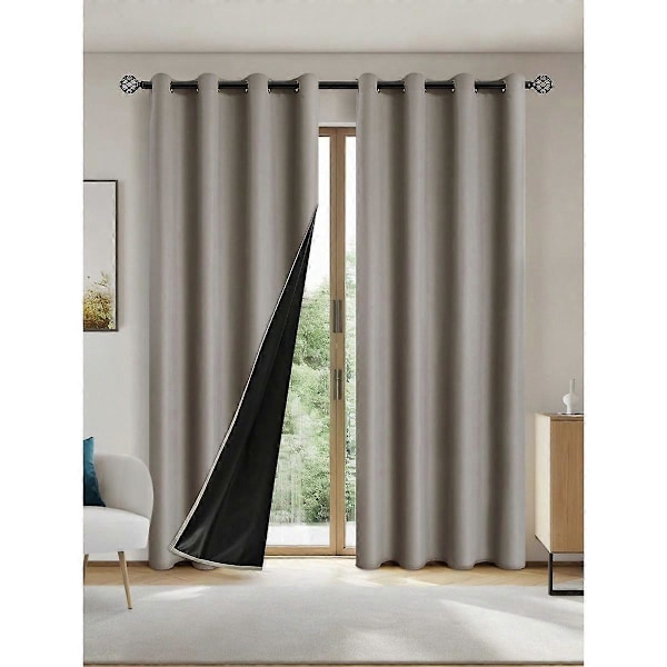 1 kpl Pimennysverhot pinnoitetulla eristävällä vuorella, verhot olohuoneeseen, makuuhuoneeseen, keittiöön, kodin sisustukseen, huoneen koristeluun khaki 100X200CM 1PCS&Grommet Top
