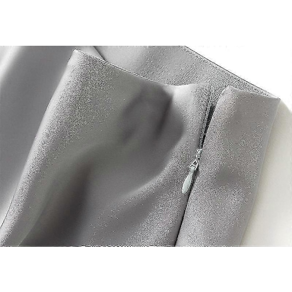 Sateng Midi Skjørt Høy Midje Lange Skjørt For Kvinner SSBgv Light Grey M