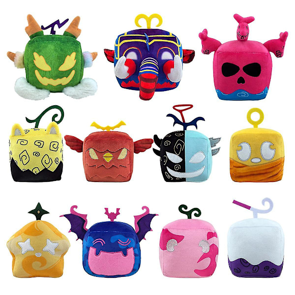 Blox Fruit Game Periferi Frukt Leopard Box Plyschleksak Lila Box Dock [HK] Rose Red three-headed dragon fruit cubes