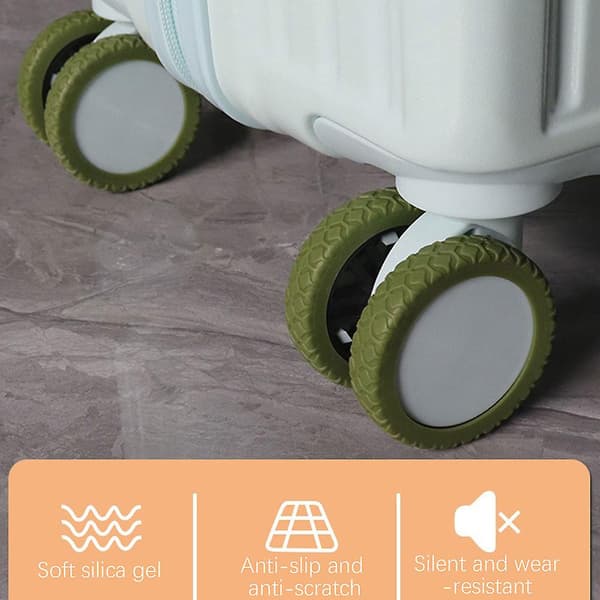 Resväskor Hjulskydd Silikon Tyst Skyddsskydd för Kabinväskor för De Flesta 8 Spinnerhjul Glow green 4pcs