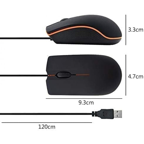 Trådbunden mus, USB-trådbunden datormus för höger eller vänster hand