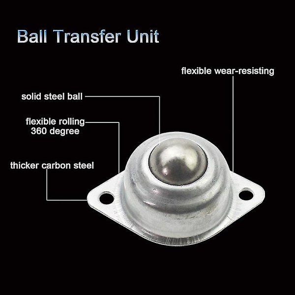 12 Styk -15a Kugleoverførsel Universal Rotation Kugletransportbånd Hjul Caster Roller 5/8 Tomme Kugle Leje