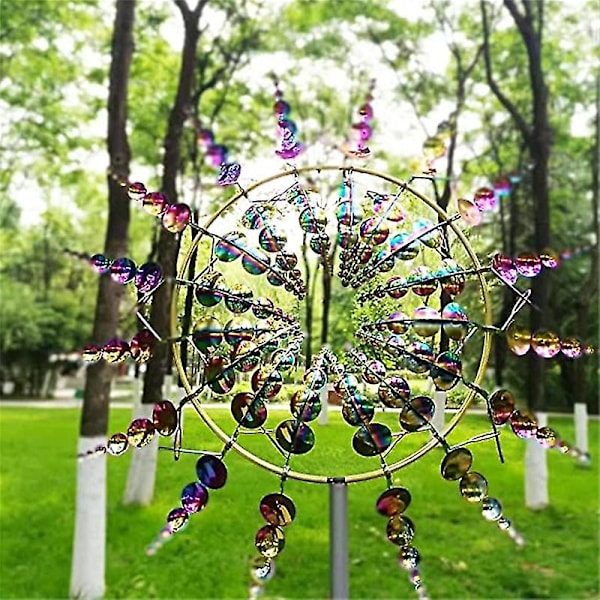 Metallinen tuulimylly 3D tuuliveistos tuulensieppaajat puutarhakoristeet COLORFUL