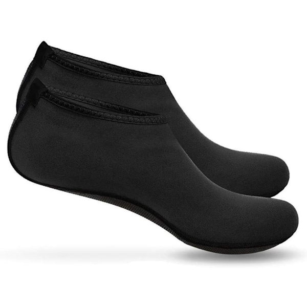 Vandsportssko Barfodet Hurtigtørrende Aqua Yogasokker Slip-on til Mænd Kvinder Børn Black 4/5 UK