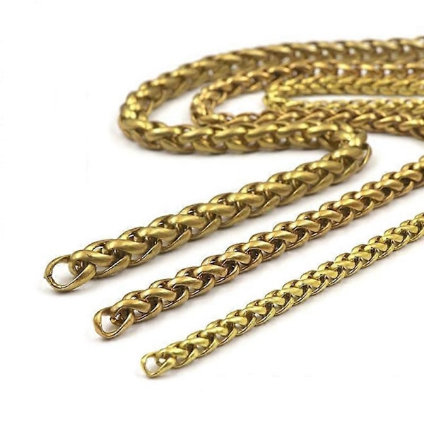 Solid Brass Hvete Kjede 6mm 8mm 10mm bred for Lommebok Smykker Nøkkelring Håndverk DIY 100cm(1 Meters) 8mm