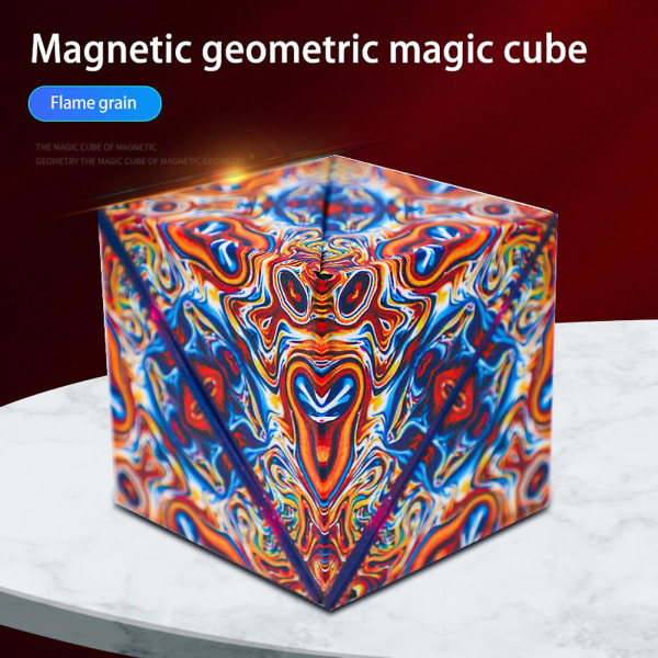 3d magnetisk kubepuslespil Alsidig terning Tredimensionel deformation rumlig Flame red