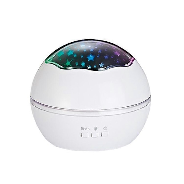 Lille Kugle USB Roterende Stjernehimmel Ocean Projektor Natlampe White