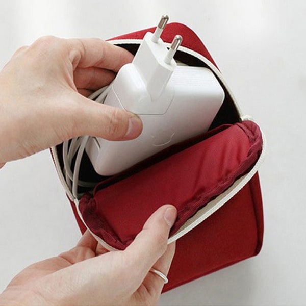 Matka Gadget Organizer Bag Kannettava digitaalinen kaapeli laukku Electron Wine red