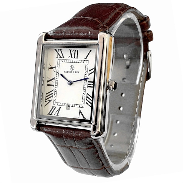 PABLO RAEZ Luksusur i rustfrit stål til par Læder Quartz Firkantet Dameur Montre Unisex Herreur Tnak Casual Armbåndsur Rose black Big