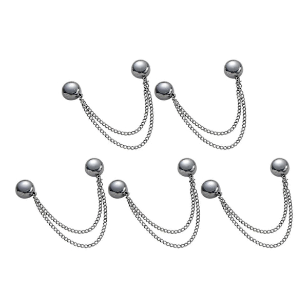 5 kpl Magneettisia Vaatekiinnikkeitä Housujen Helmaan Magneetit Solki Ketjulla Monitoiminen Vaatekiinnike Magneettiset Neulat Huiville Puserolle Rannekkeelle Helmaan Silver Black