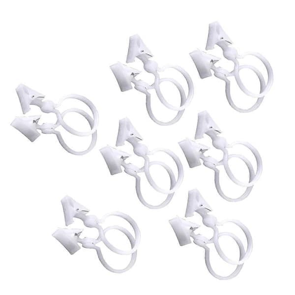12x6cm 30 stk. plastik badeforhængsspænde runde klips gardinringe klips hvid