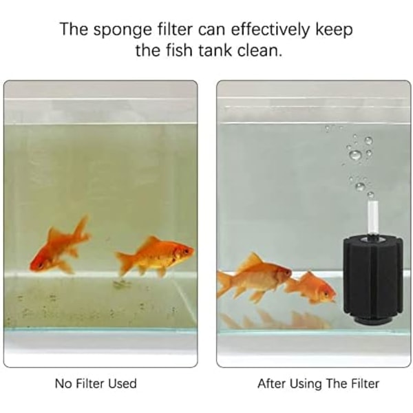 2 deler Akvarium Betta Filter, Svamp Biokjemisk Filter, Akvari