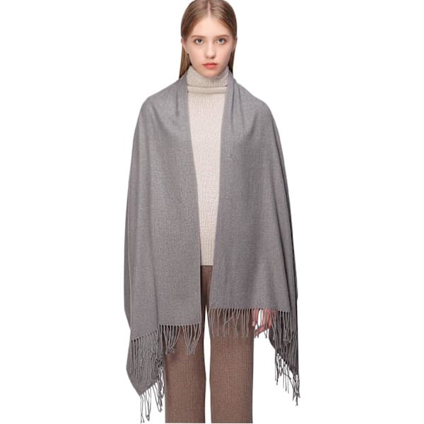 Dame Tørklæder Pashmina Sjaler og Wraps til Bryllupssjaler til Kvinder Vinter Light Grey
