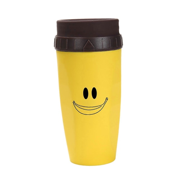 Bärbar Coverless Twist-mugg med isolerad kaffekopp i rostfritt stål smile yellow