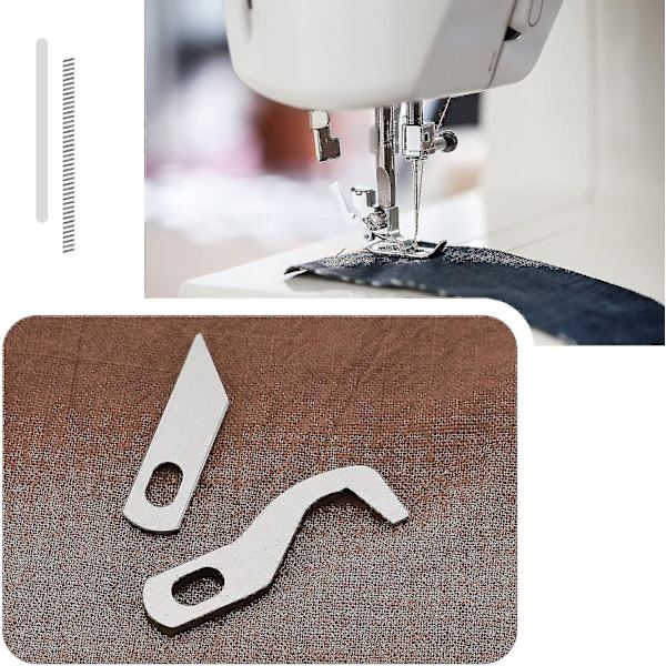 Øvre og nedre kniver til overlock, sett med øvre og nedre kniv, kompatibelt med Singer S14-68 S14-69 S14-77 S14-78 S14-79, kompatibelt med Pfaff Element 1450OL