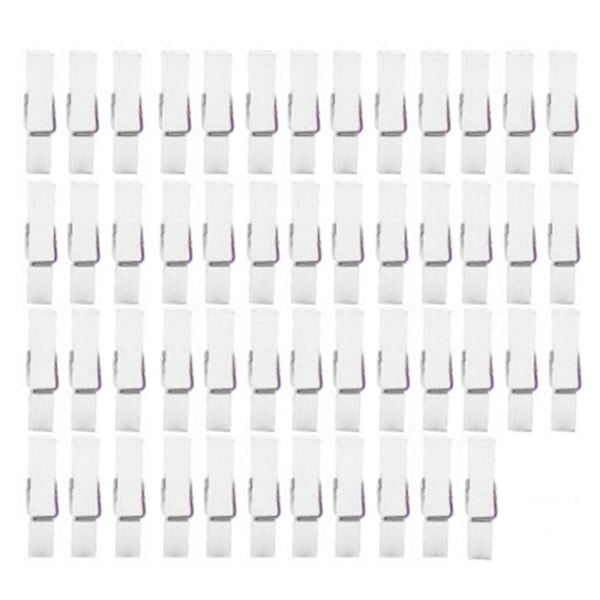 Förpackning med 50 Naturliga Trä Klädnypor Färgglada Fotohängande Nålar Pastellfärgade Klämmor för Hemtvätt och Dekorationer Vit White