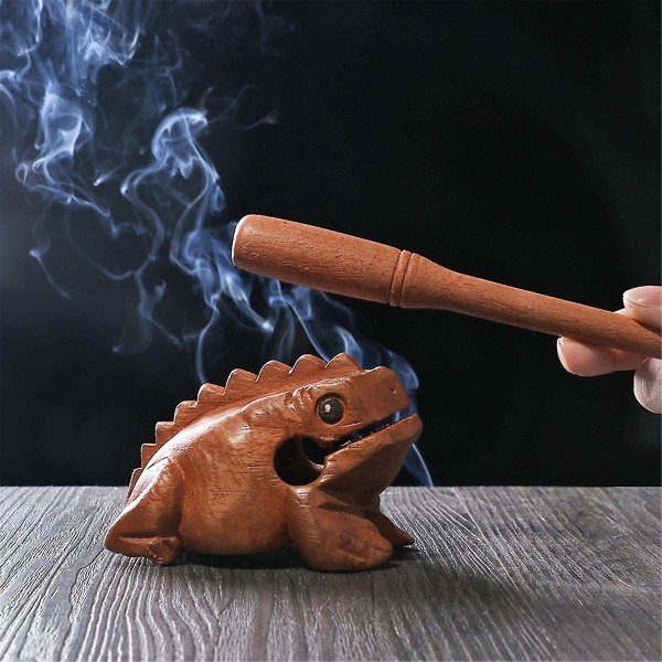 Carved Croaking Wood Percussion Musical Sound Wood Frog Tone Block Lelut