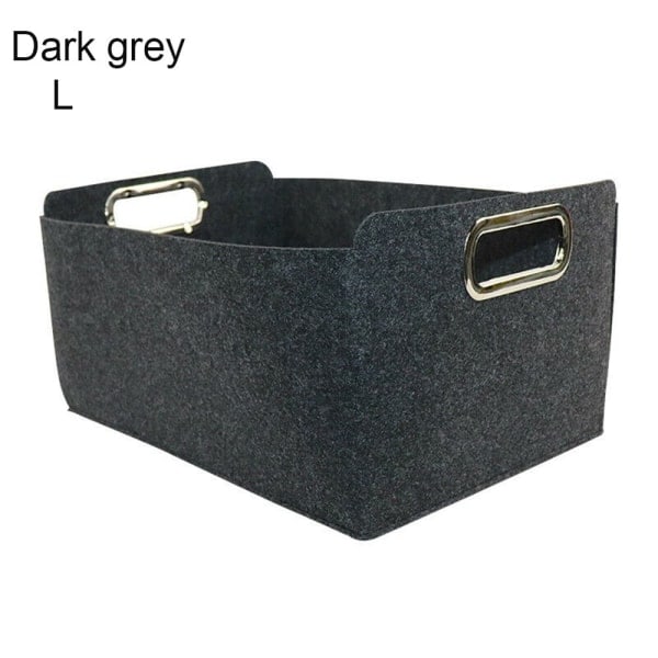 Filt opbevaringskurv tøjarrangør skillevæg Dark grey L