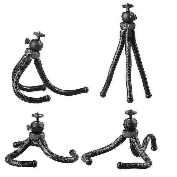 Fleksibel Tripod, Telefon Tripods Mini Kamera Tripod, sort