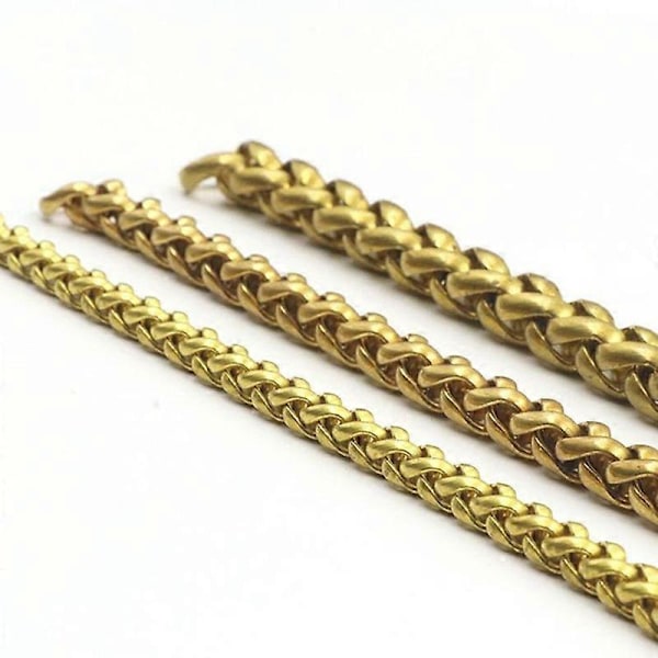 Solid Brass Hvete Kjede 6mm 8mm 10mm bred for Lommebok Smykker Nøkkelring Håndverk DIY 50cm(Half Meters) 6mm