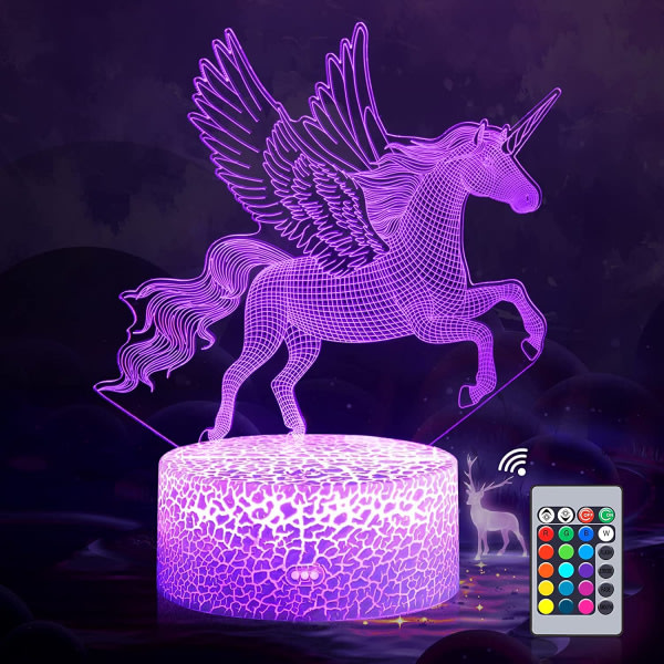Unicorn Gaver Unicorn Night Light 3D Unicorn Lampe for barn m