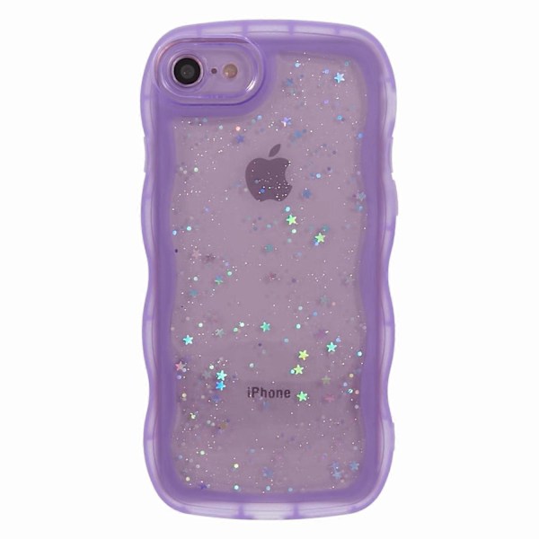JTW-sarja iPhone 7/8/SE (2020)/SE (2022) -puhelimelle Glitter Stars Aaltoileva Reuna TPU-kuori Multicolor Style B