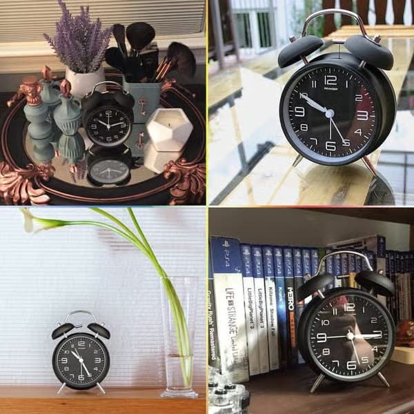 Superhög väckarklocka för tungsovare vuxna, tyst utan tickande