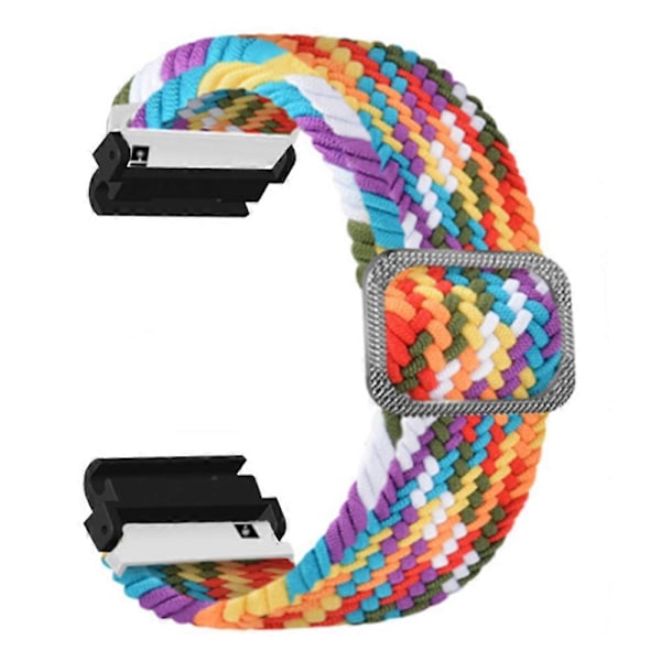 Elastisk Nylon Klokkerem Sport Armbånd For Garmin Fenix 7S / 6S / 5S, med 20mm PC-kontakt Rainbow