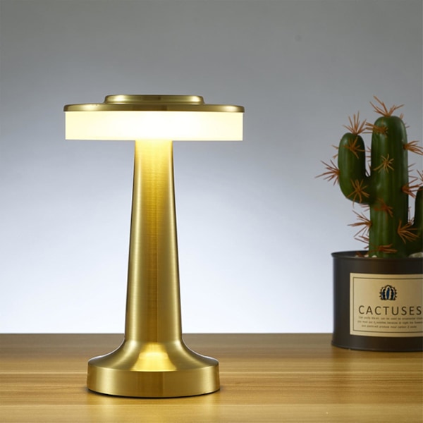 Bordlampe med berøringssensor, 3 fargemoduser, oppladbar, for barnerom, kontor, hjem, nattlys for barn, barnerom, 100% ny gold