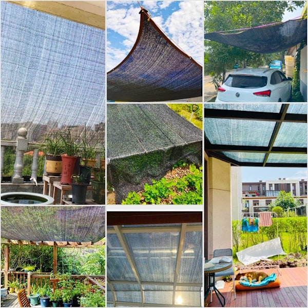 Skyggeklud til drivhus, 2x 4M solskærm til have, pergola, terrasseplanter, drivhus, udendørs 2×6m