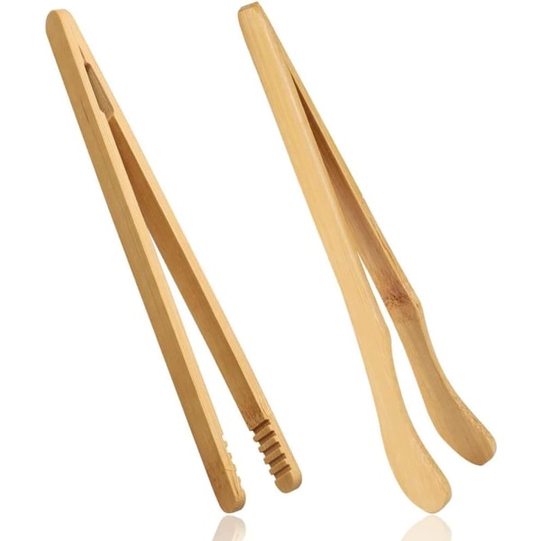 2 kpl Bambu leivänpaahdin pihdit, 18 cm/7 tuuman puiset pihdit Uudelleenkäytettävät bambukeittiöt juustoleipätee