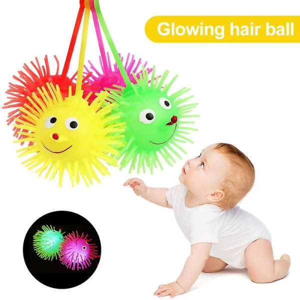 1 st Elastic Glow Hår Ball Vent Ball Croquet Child Mjuk Gummi Toy Cartoon