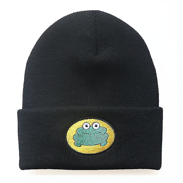 Parappa The Rapper Beanie - Broderad Vinterhatt - Groda Stickad Hatt - Bomulls Skullies Beanies Hatt black