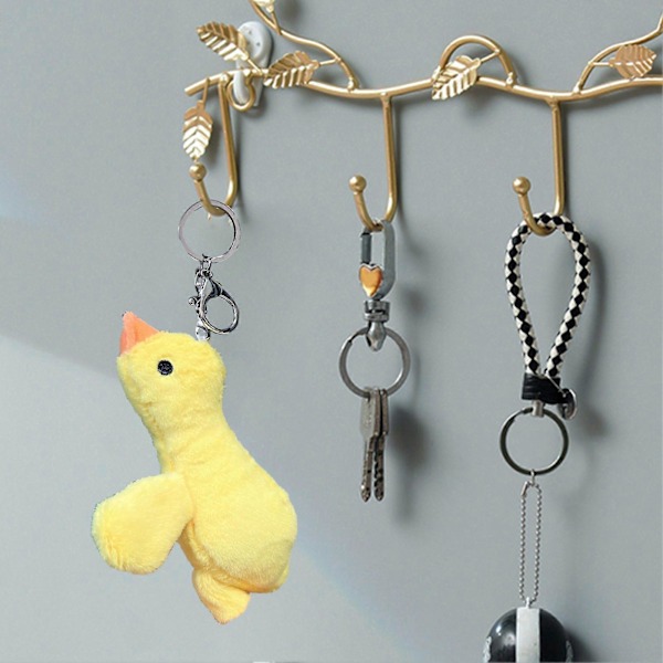 Plush Gås Nøkkelring Søt Liggende Gås Plussj Leke Henge Ornament Tegneserie Stoffdyr Dukke Par Nøkkelring Sjarmbag Dekor Bursdagsgave Yellow